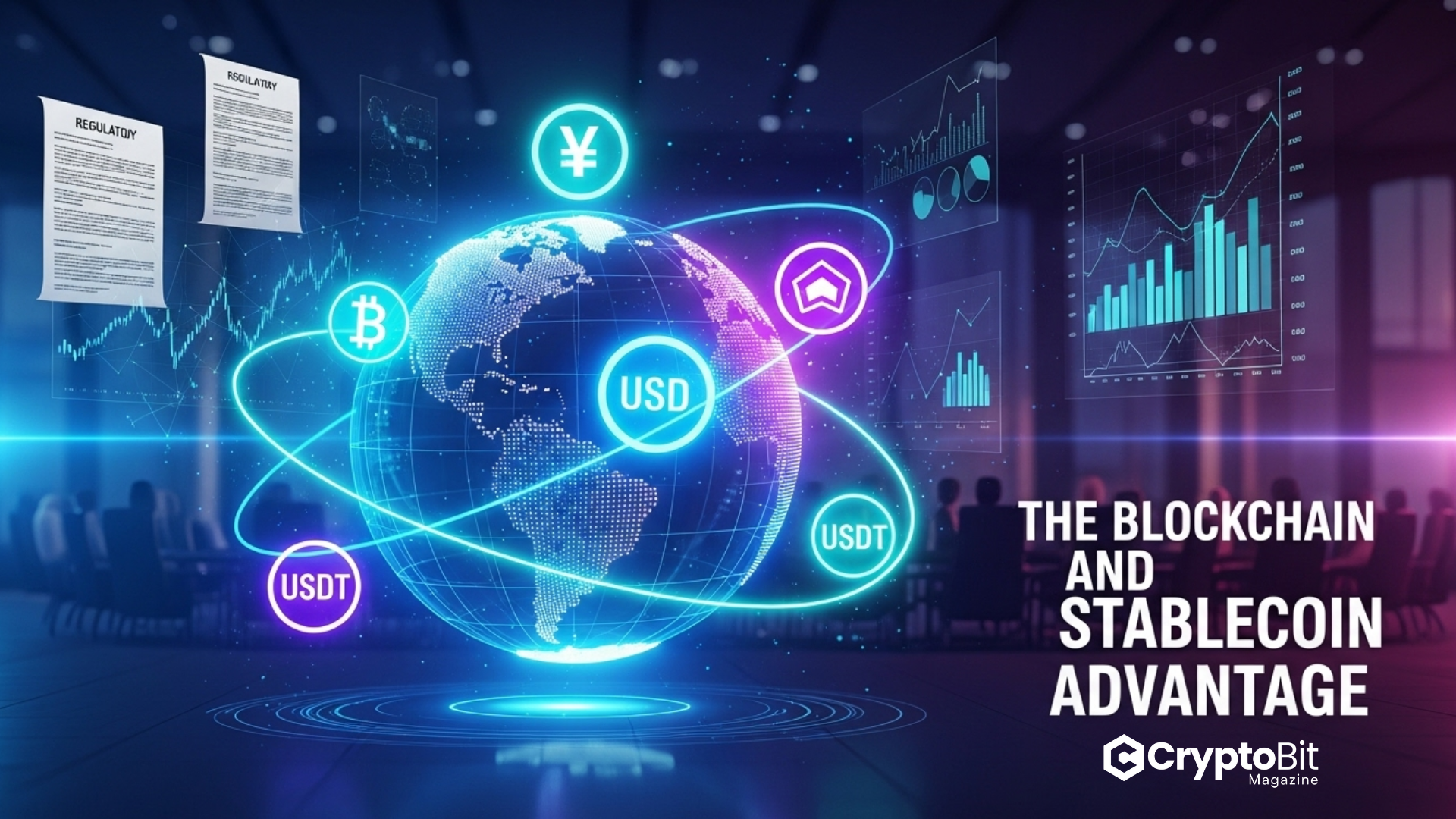 Illustration of USDT powering global payments as gas on Stable blockchain in 2025